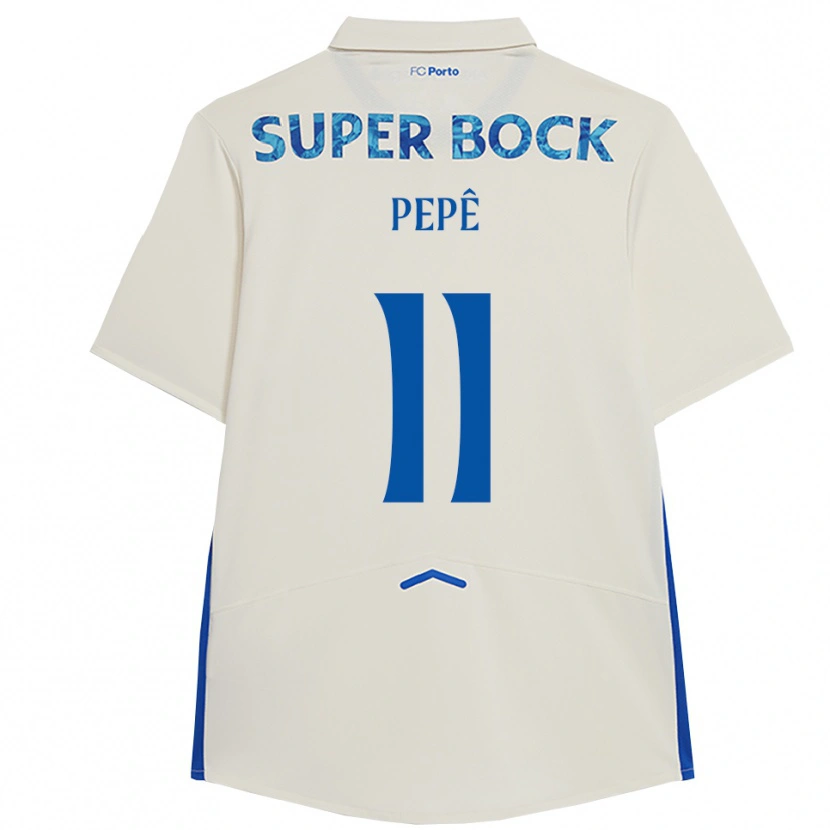 Danxen Mujer Camiseta Pepê #11 Blanco Azul Equipación Tercera 2025/26 La Camisa