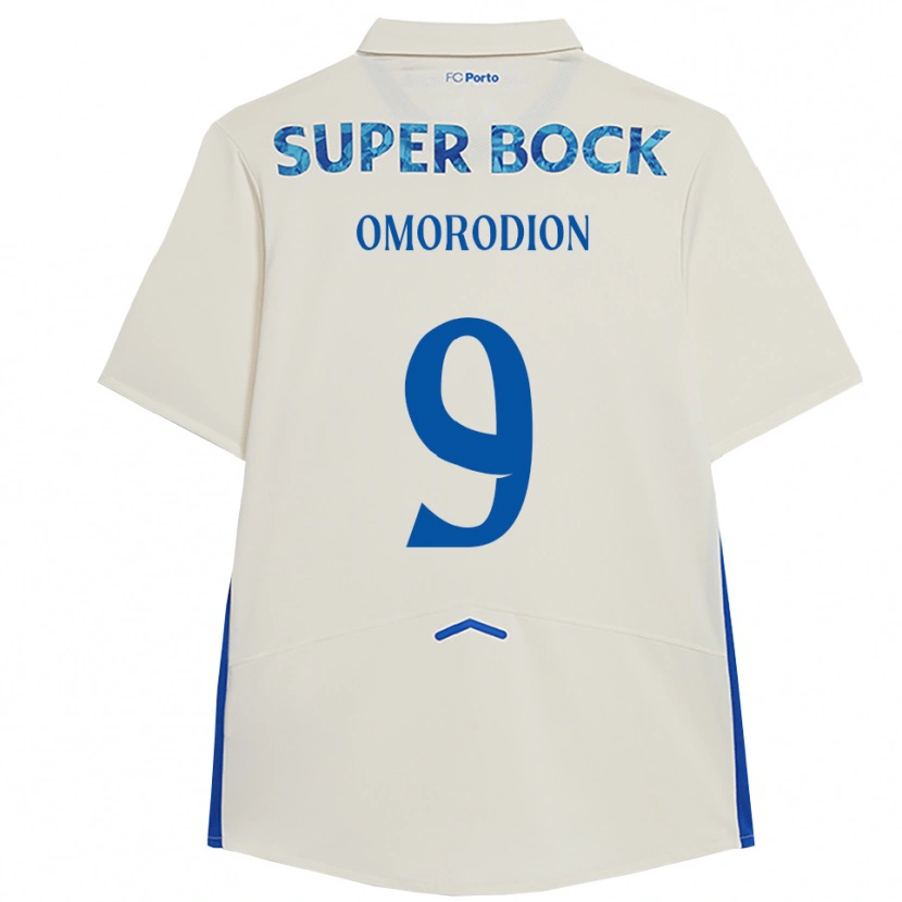 Danxen Mujer Camiseta Samu Aghehowa #9 Blanco Azul Equipación Tercera 2025/26 La Camisa