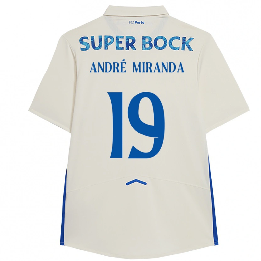 Danxen Mujer Camiseta André Miranda #19 Blanco Azul Equipación Tercera 2025/26 La Camisa