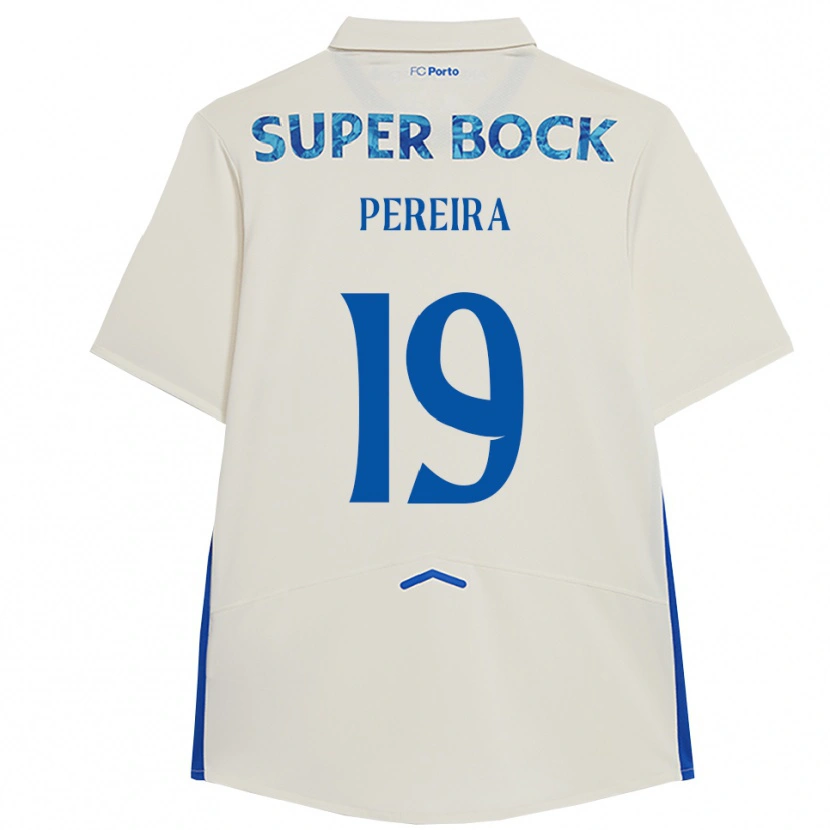 Danxen Mujer Camiseta João Pereira #19 Blanco Azul Equipación Tercera 2025/26 La Camisa