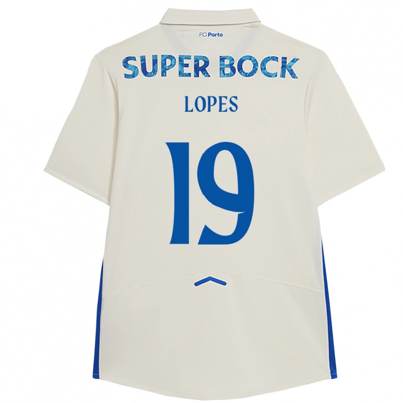 Danxen Mujer Camiseta João Lopes #19 Blanco Azul Equipación Tercera 2025/26 La Camisa