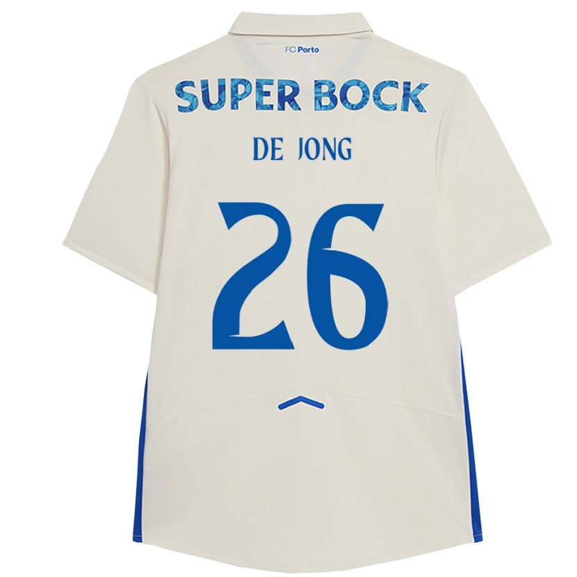 Danxen Mujer Camiseta Luuk De Jong #26 Blanco Azul Equipación Tercera 2025/26 La Camisa