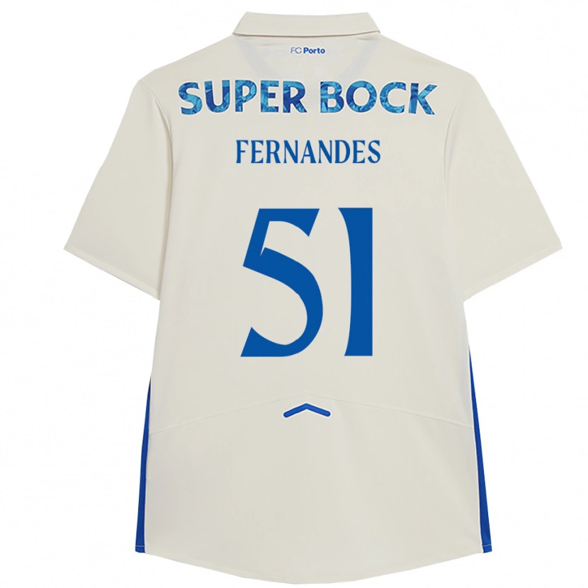 Danxen Mujer Camiseta Diogo Fernandes #51 Blanco Azul Equipación Tercera 2025/26 La Camisa