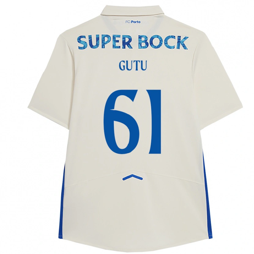 Danxen Mujer Camiseta Denis Gutu #61 Blanco Azul Equipación Tercera 2025/26 La Camisa