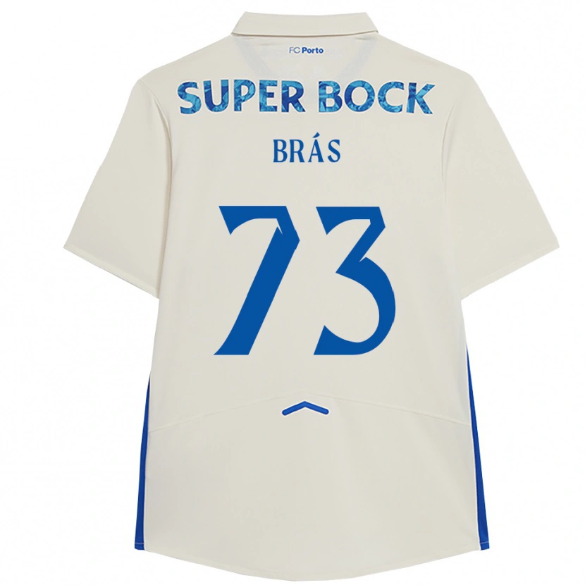 Danxen Mujer Camiseta Gabriel Brás #73 Blanco Azul Equipación Tercera 2025/26 La Camisa