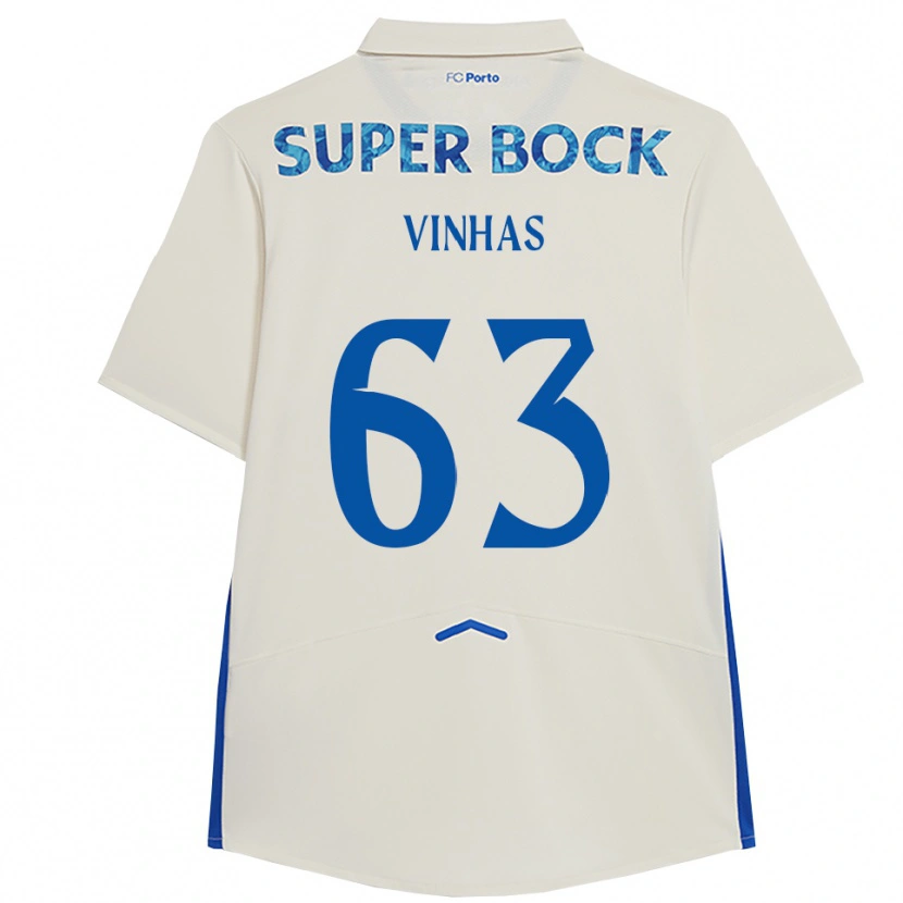 Danxen Mujer Camiseta David Vinhas #63 Blanco Azul Equipación Tercera 2025/26 La Camisa