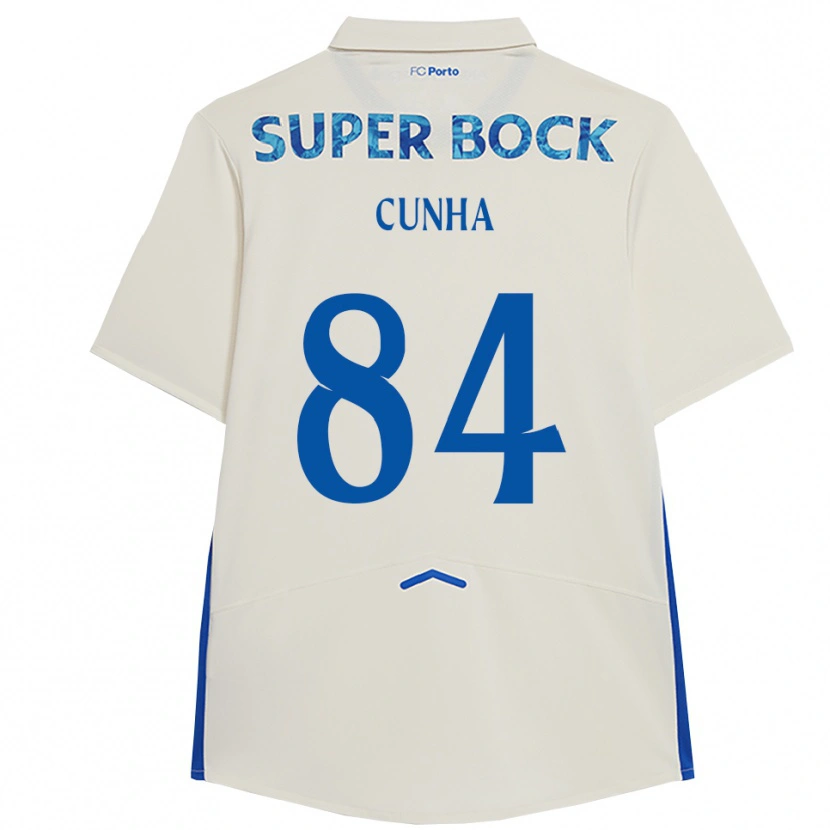 Danxen Mujer Camiseta Martim Cunha #84 Blanco Azul Equipación Tercera 2025/26 La Camisa