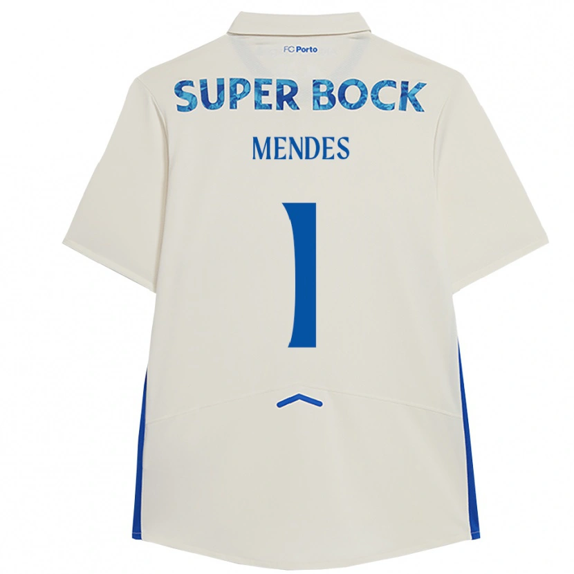 Danxen Mujer Camiseta Francisco Mendes #1 Blanco Azul Equipación Tercera 2025/26 La Camisa