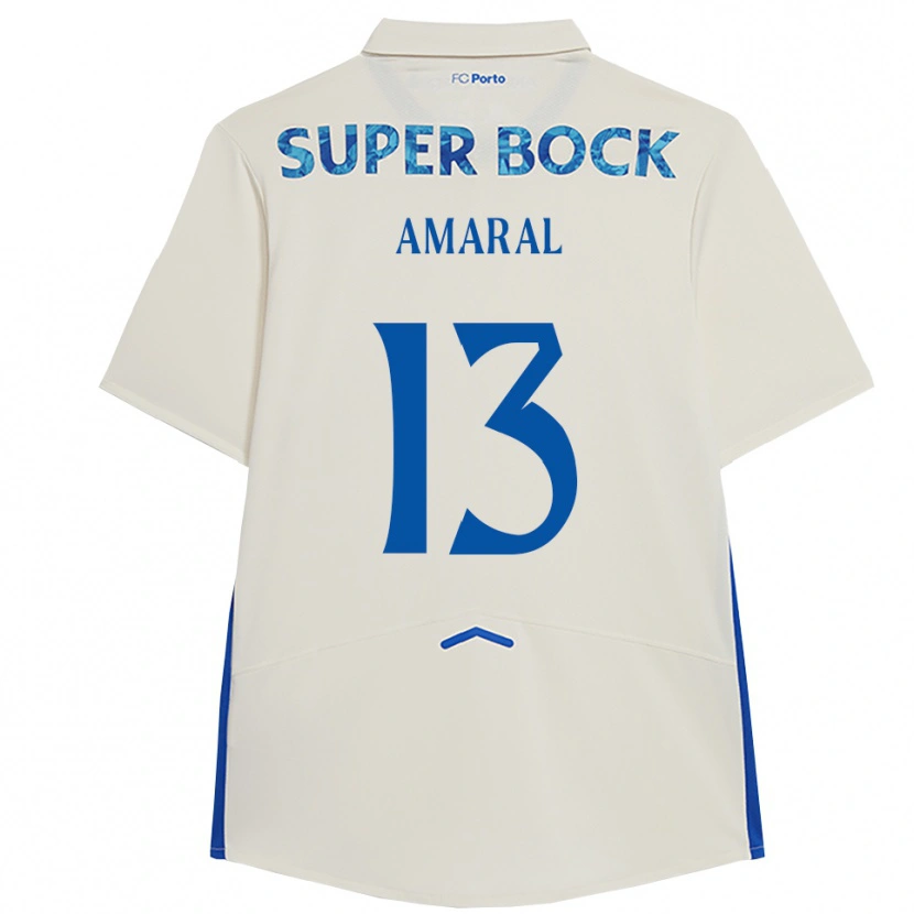 Danxen Mujer Camiseta Fábio Amaral #13 Blanco Azul Equipación Tercera 2025/26 La Camisa