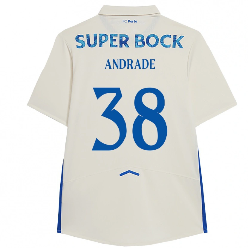 Danxen Mujer Camiseta Fernando Andrade #38 Blanco Azul Equipación Tercera 2025/26 La Camisa