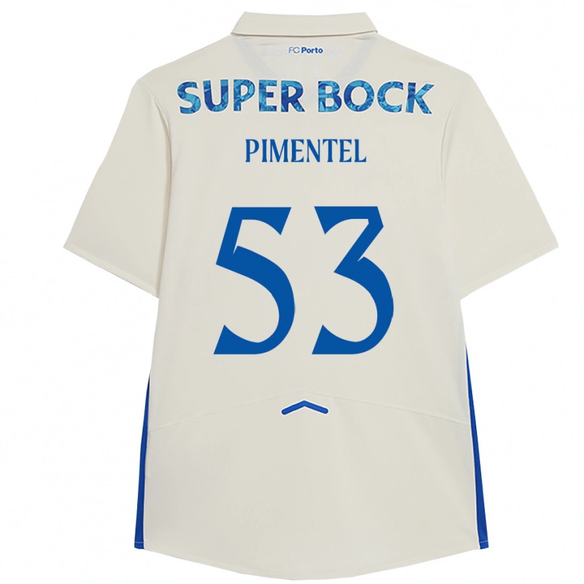Danxen Mujer Camiseta Eric Pimentel #53 Blanco Azul Equipación Tercera 2025/26 La Camisa
