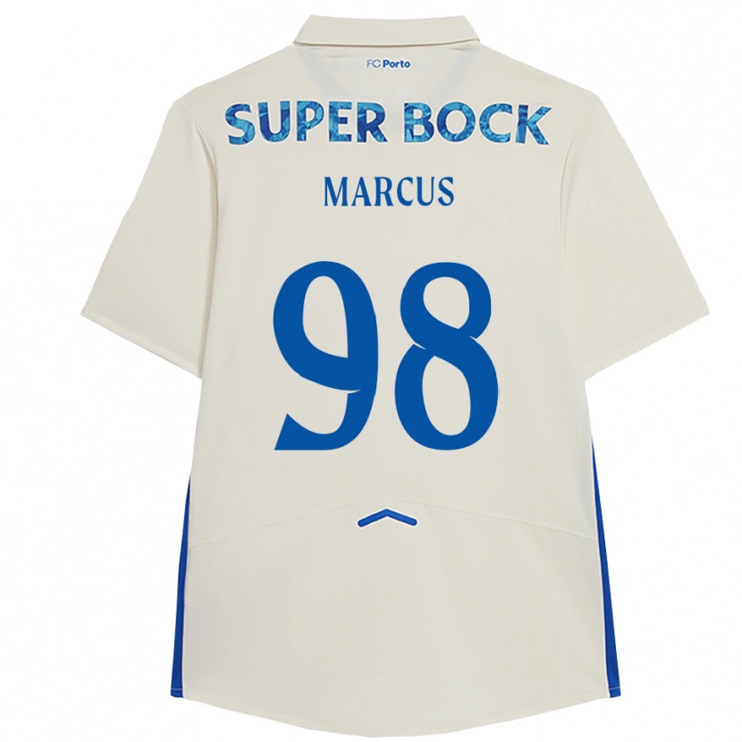 Danxen Mujer Camiseta Abraham Marcus #98 Blanco Azul Equipación Tercera 2025/26 La Camisa