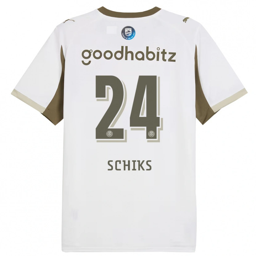 Danxen Mujer Camiseta Niek Schiks #24 Blanco Gris Equipación Tercera 2025/26 La Camisa