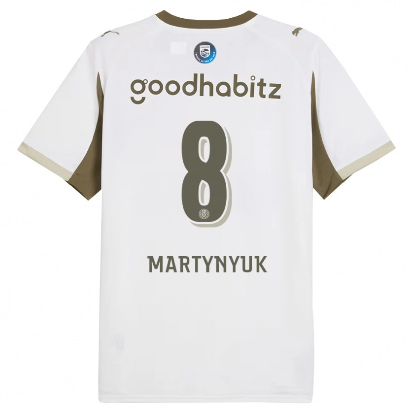 Danxen Mujer Camiseta Anton Martynyuk #8 Blanco Gris Equipación Tercera 2025/26 La Camisa