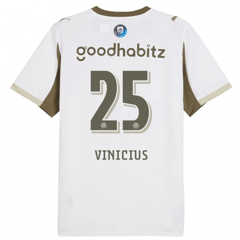 Danxen Mujer Camiseta Carlos Vinicius #25 Blanco Gris Equipación Tercera 2025/26 La Camisa