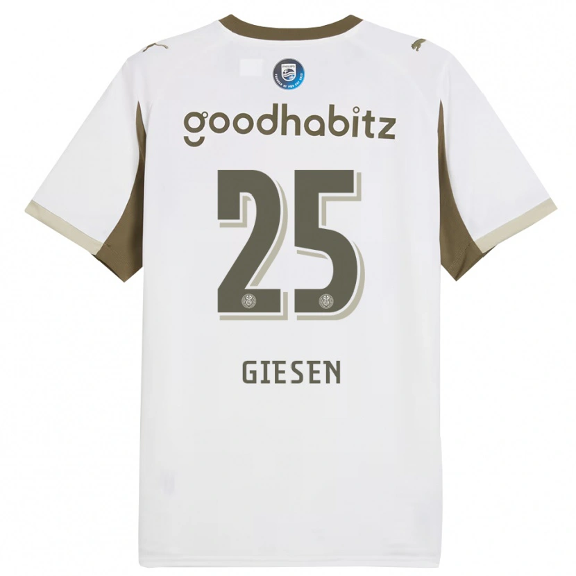 Danxen Mujer Camiseta Suzanne Giesen #25 Blanco Gris Equipación Tercera 2025/26 La Camisa