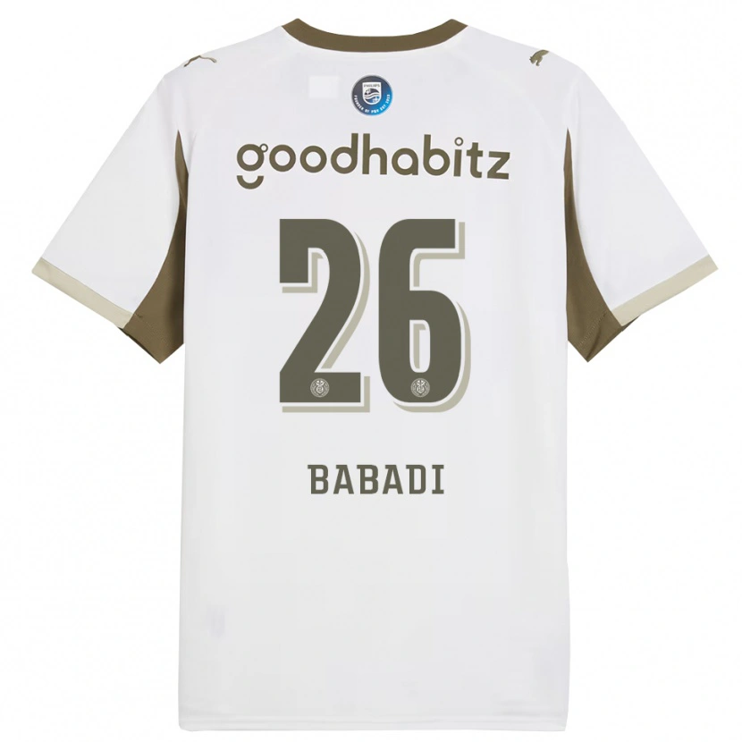 Danxen Mujer Camiseta Isaac Babadi #26 Blanco Gris Equipación Tercera 2025/26 La Camisa