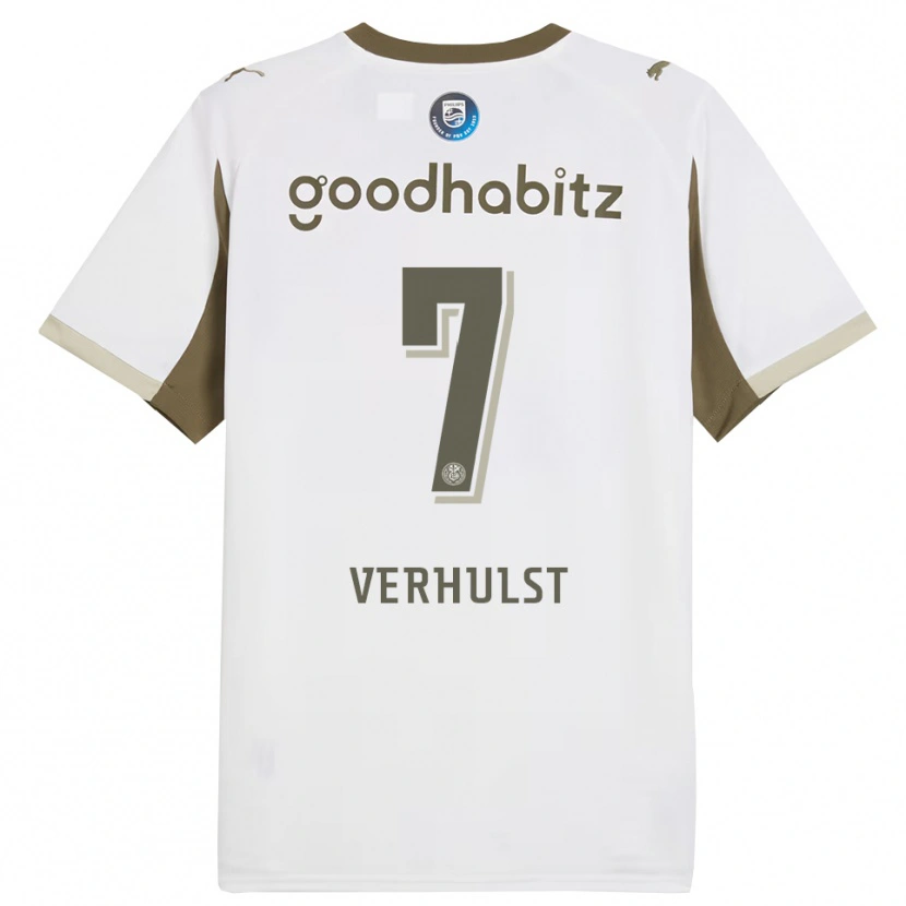Danxen Mujer Camiseta Gino Verhulst #7 Blanco Gris Equipación Tercera 2025/26 La Camisa