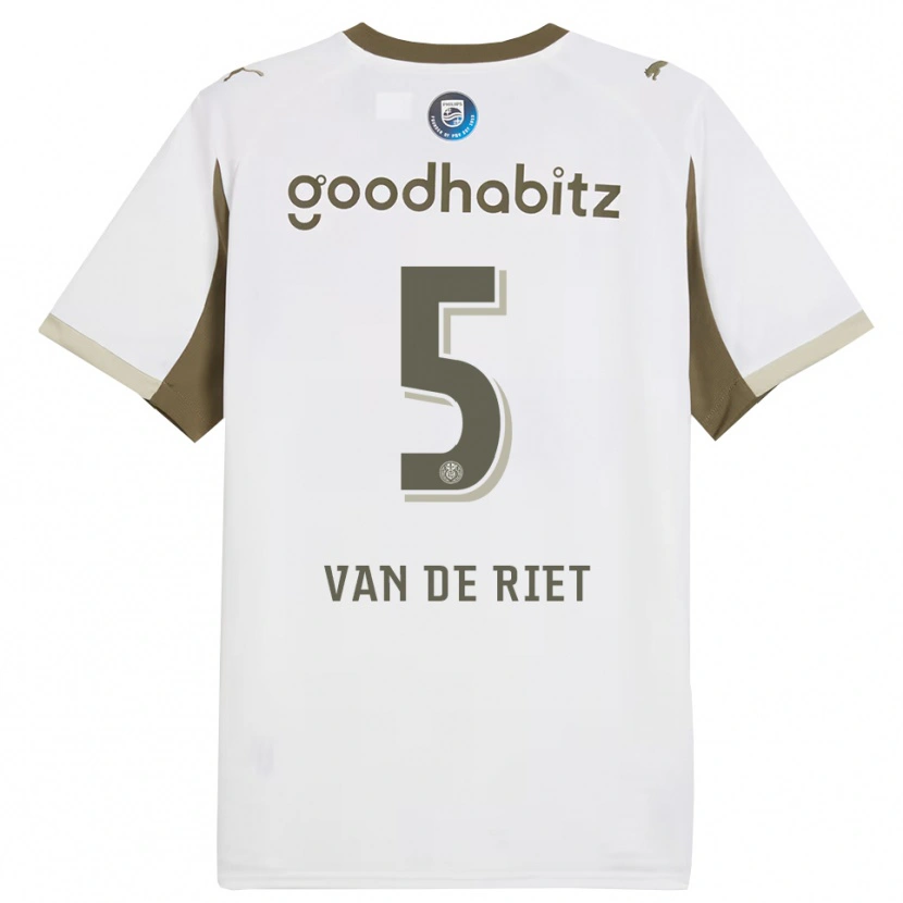 Danxen Mujer Camiseta Raf Van De Riet #5 Blanco Gris Equipación Tercera 2025/26 La Camisa