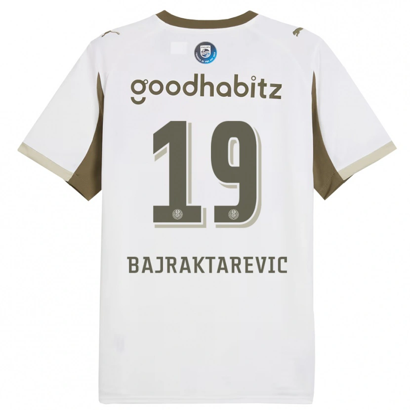 Danxen Mujer Camiseta Esmir Bajraktarević #19 Blanco Gris Equipación Tercera 2025/26 La Camisa