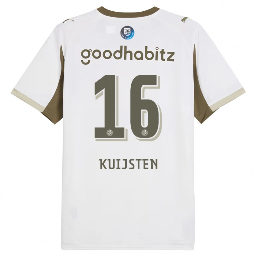 Danxen Mujer Camiseta Stijn Kuijsten #16 Blanco Gris Equipación Tercera 2025/26 La Camisa