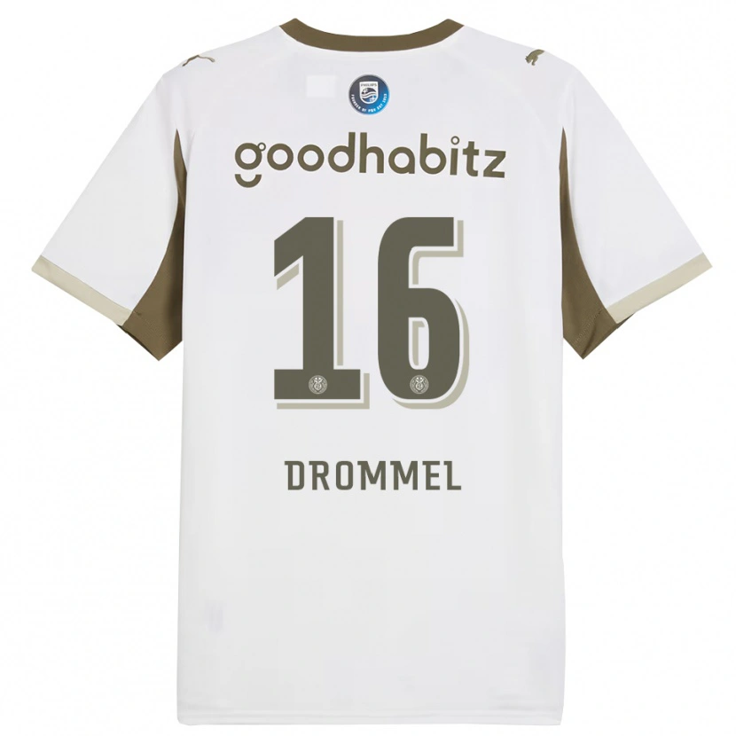 Danxen Mujer Camiseta Joel Drommel #16 Blanco Gris Equipación Tercera 2025/26 La Camisa