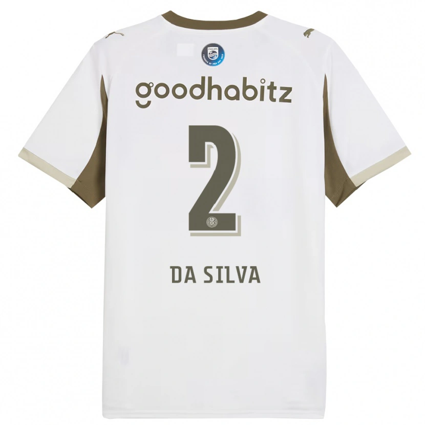 Danxen Mujer Camiseta Aston Da Silva #2 Blanco Gris Equipación Tercera 2025/26 La Camisa