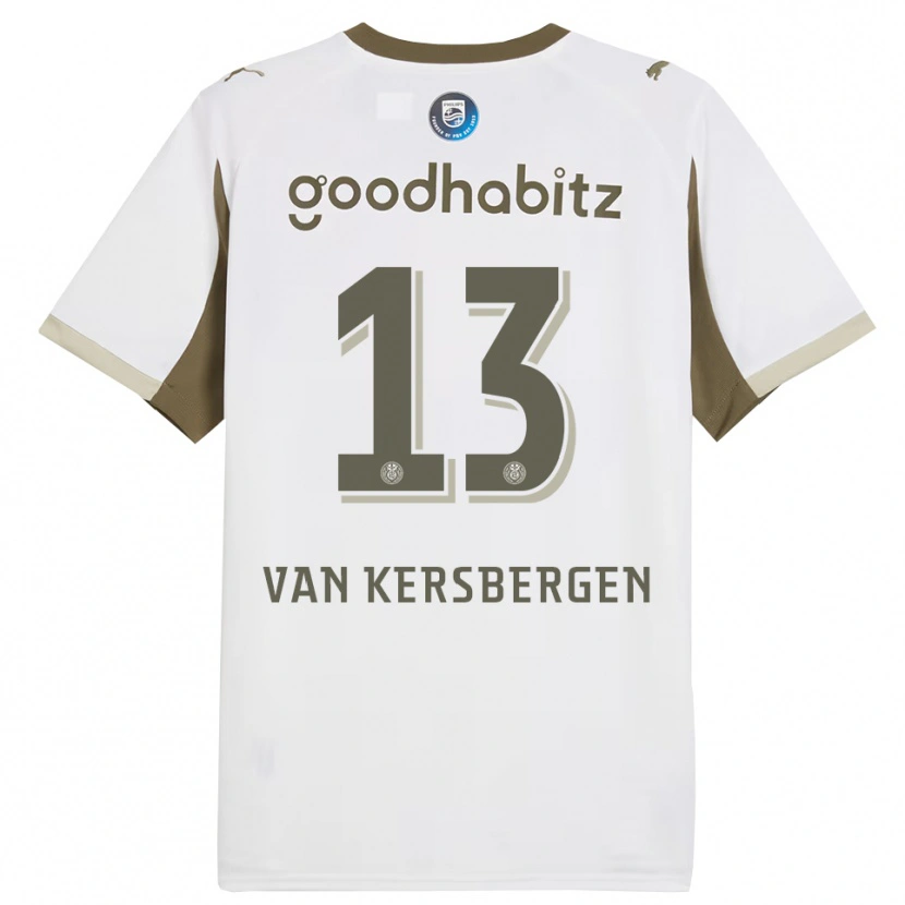 Danxen Mujer Camiseta Sander Van Kersbergen #13 Blanco Gris Equipación Tercera 2025/26 La Camisa