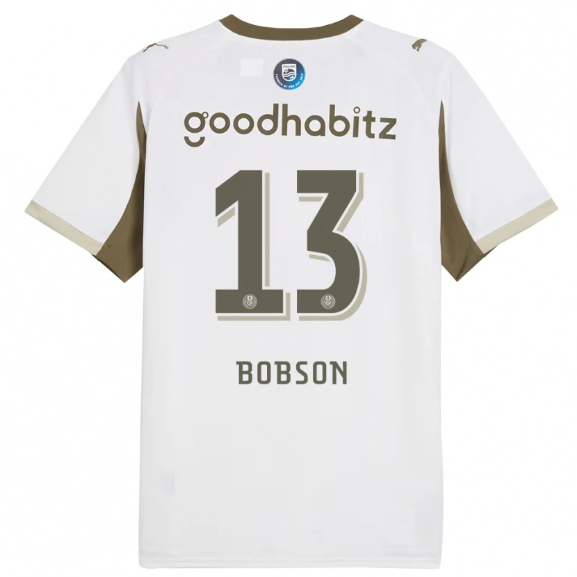 Danxen Mujer Camiseta Ersien Bobson #13 Blanco Gris Equipación Tercera 2025/26 La Camisa