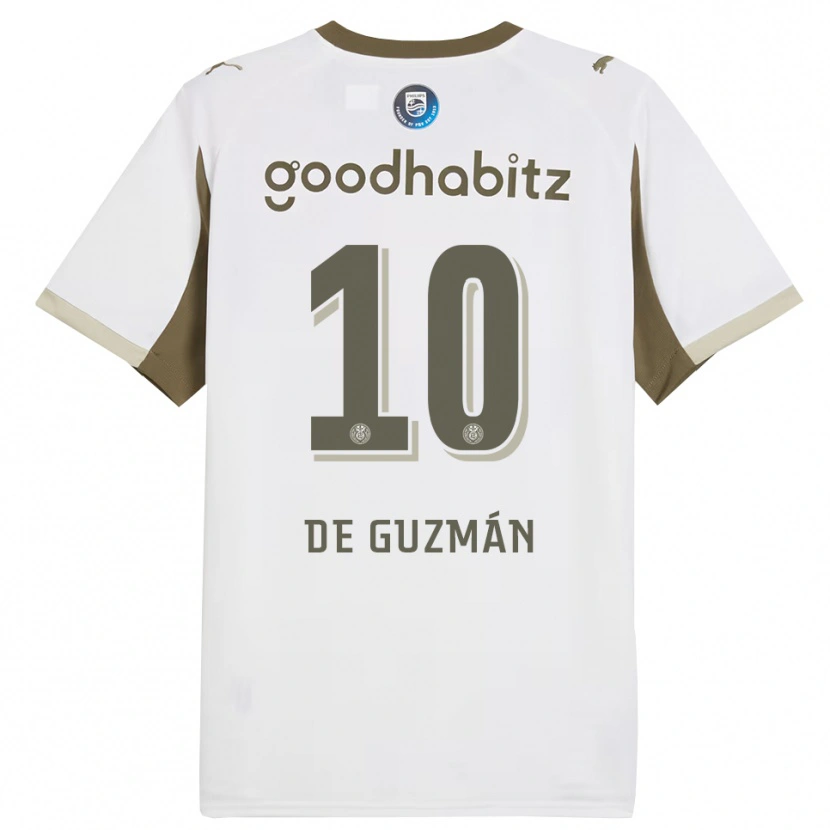 Danxen Mujer Camiseta Jaden De Guzmán #10 Blanco Gris Equipación Tercera 2025/26 La Camisa