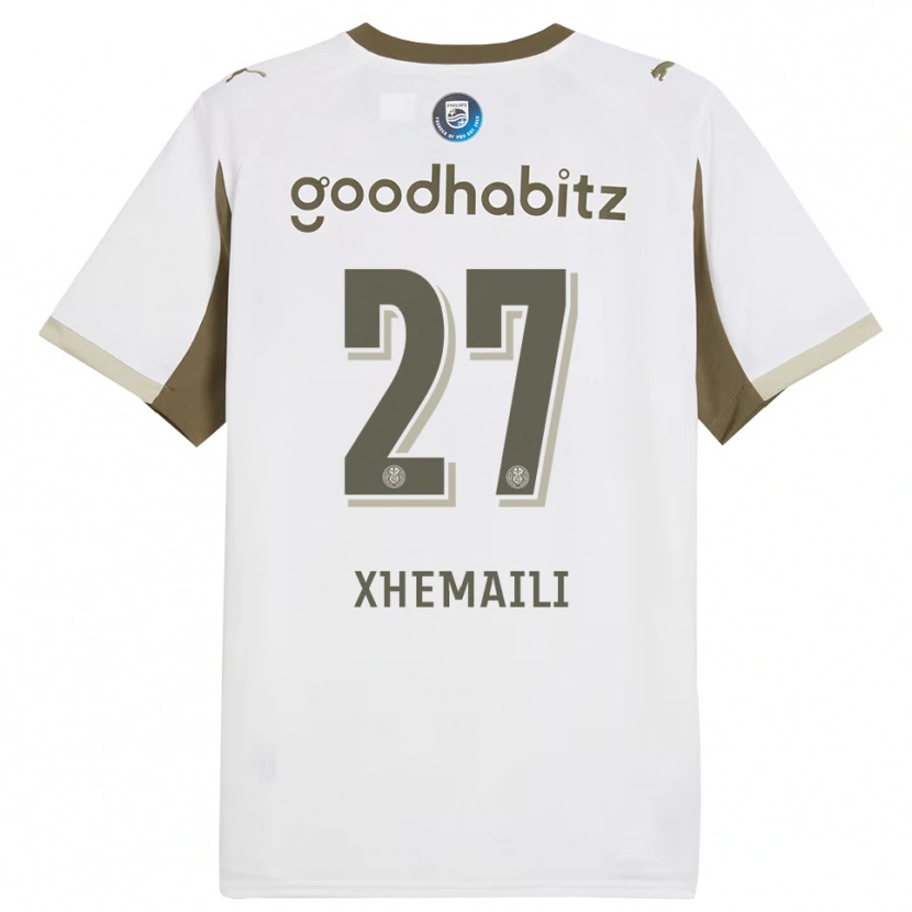 Danxen Mujer Camiseta Riola Xhemaili #27 Blanco Gris Equipación Tercera 2025/26 La Camisa