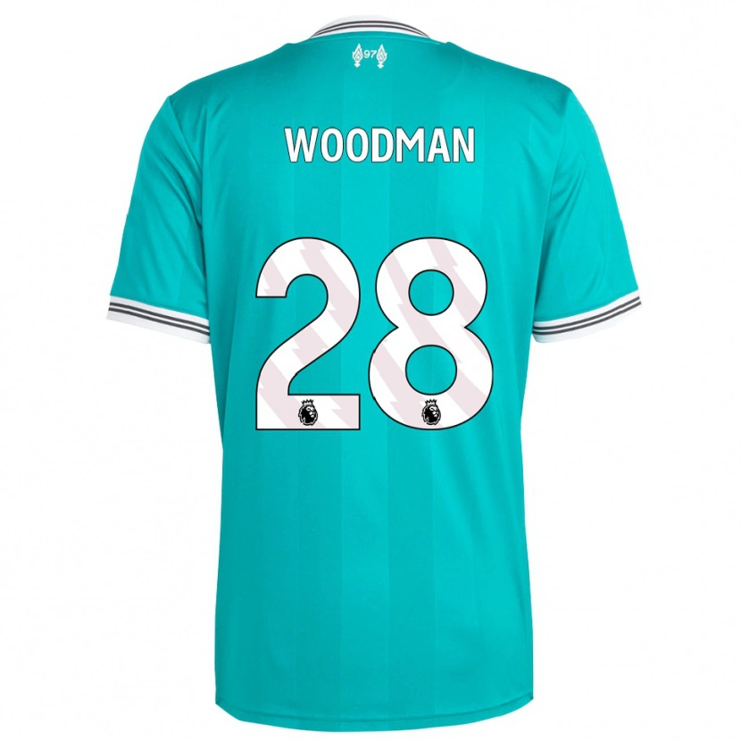 Danxen Mujer Camiseta Freddie Woodman #28 Verde Blanco Equipación Tercera 2025/26 La Camisa
