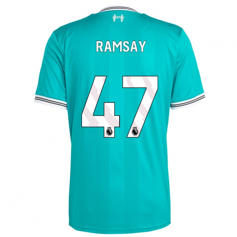 Danxen Mujer Camiseta Calvin Ramsay #47 Verde Blanco Equipación Tercera 2025/26 La Camisa