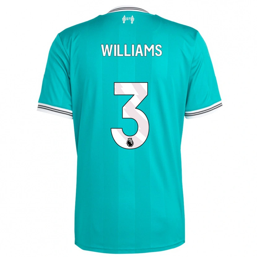 Danxen Mujer Camiseta Cameron Williams #3 Verde Blanco Equipación Tercera 2025/26 La Camisa