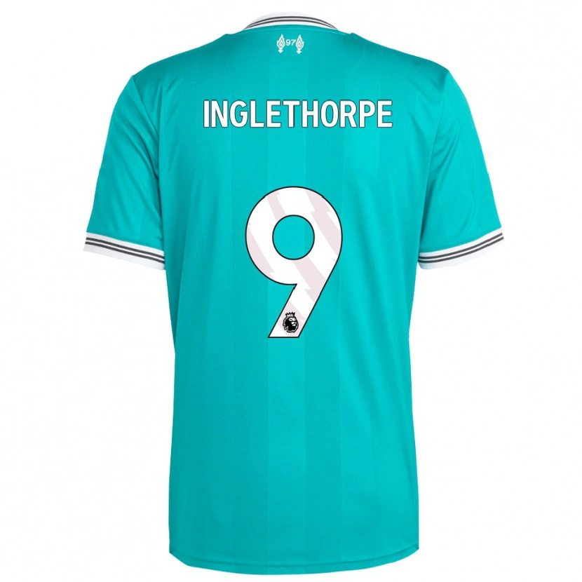 Danxen Mujer Camiseta Finn Inglethorpe #9 Verde Blanco Equipación Tercera 2025/26 La Camisa