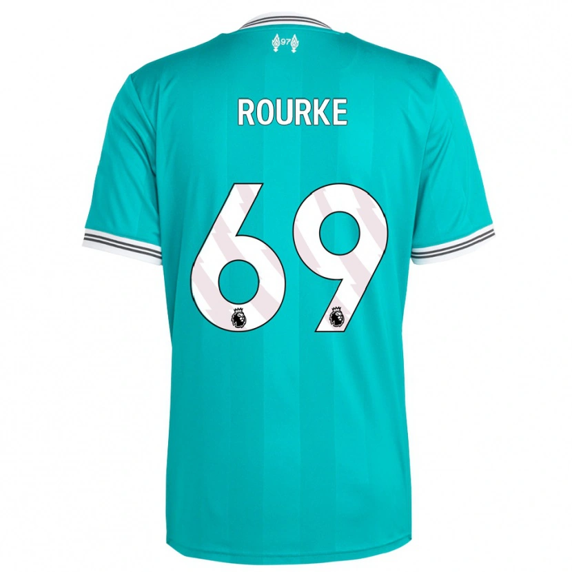 Danxen Mujer Camiseta Fidel O'rourke #69 Verde Blanco Equipación Tercera 2025/26 La Camisa