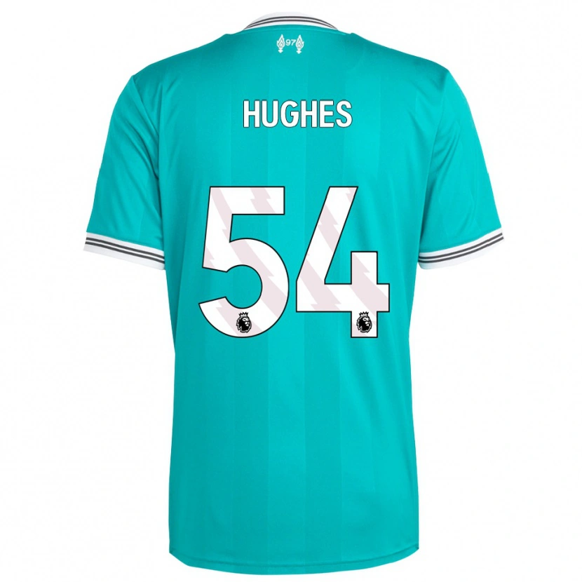 Danxen Mujer Camiseta Liam Hughes #54 Verde Blanco Equipación Tercera 2025/26 La Camisa