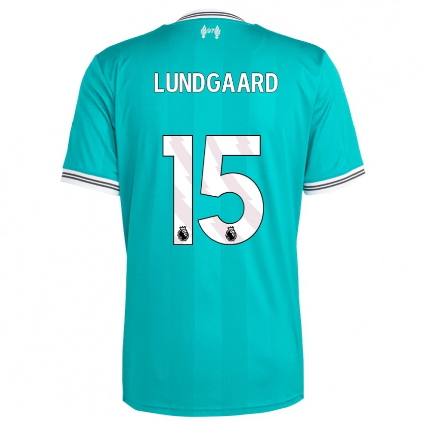 Danxen Mujer Camiseta Sofie Lundgaard #15 Verde Blanco Equipación Tercera 2025/26 La Camisa