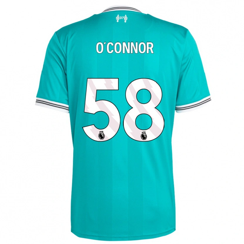 Danxen Mujer Camiseta Oliver O'connor #58 Verde Blanco Equipación Tercera 2025/26 La Camisa
