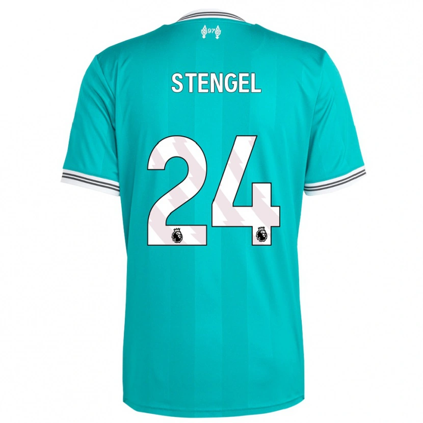 Danxen Mujer Camiseta Katie Stengel #24 Verde Blanco Equipación Tercera 2025/26 La Camisa
