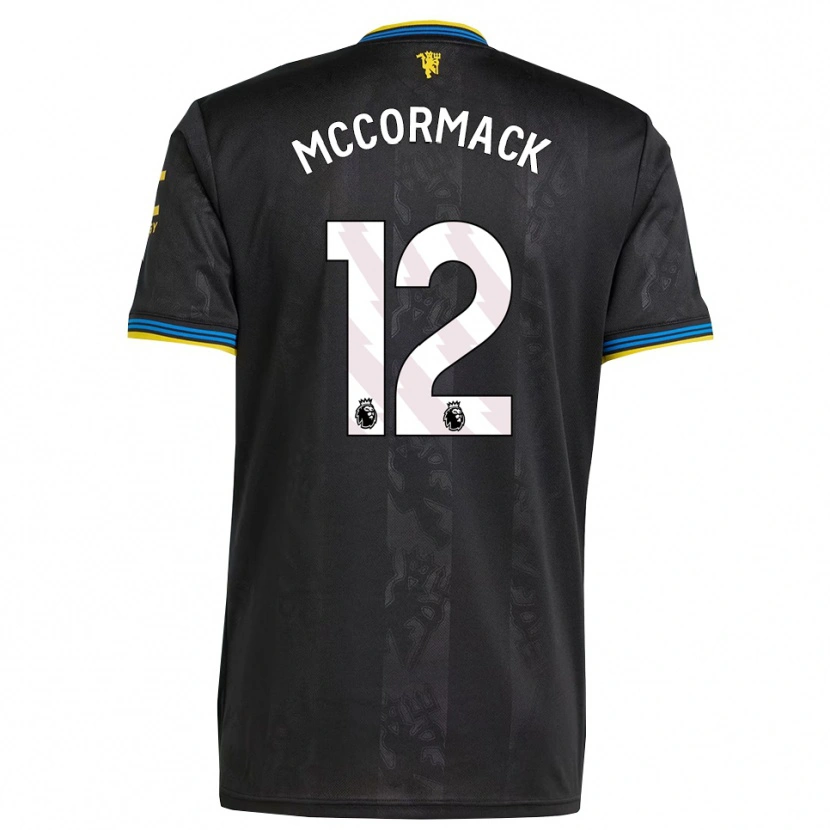 Danxen Mujer Camiseta Rafe Mccormack #12 Negro Amarillo Azul Equipación Tercera 2025/26 La Camisa