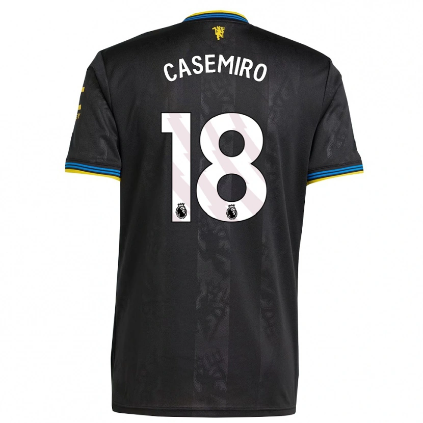 Danxen Mujer Camiseta Casemiro #18 Negro Amarillo Azul Equipación Tercera 2025/26 La Camisa