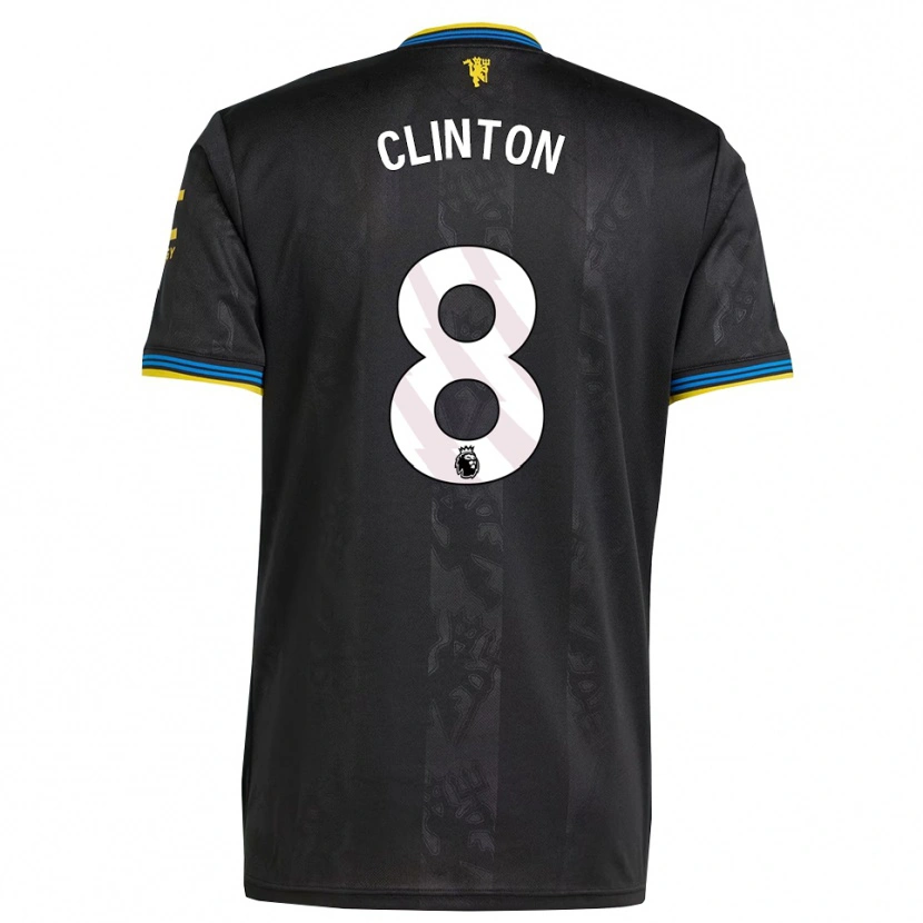 Danxen Mujer Camiseta Grace Clinton #8 Negro Amarillo Azul Equipación Tercera 2025/26 La Camisa