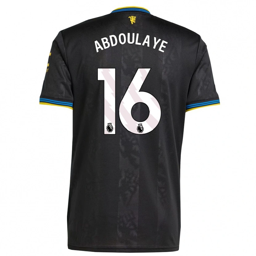 Danxen Mujer Camiseta Douka Abdoulaye #16 Negro Amarillo Azul Equipación Tercera 2025/26 La Camisa