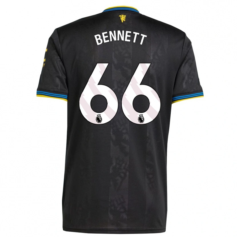Danxen Mujer Camiseta Rhys Bennett #66 Negro Amarillo Azul Equipación Tercera 2025/26 La Camisa