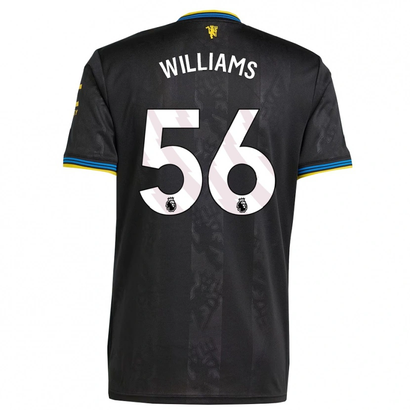 Danxen Mujer Camiseta Ethan Williams #56 Negro Amarillo Azul Equipación Tercera 2025/26 La Camisa