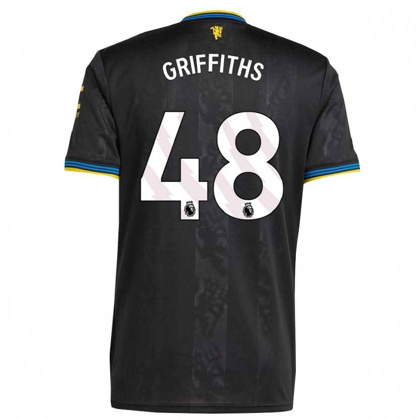Danxen Mujer Camiseta Mared Griffiths #48 Negro Amarillo Azul Equipación Tercera 2025/26 La Camisa