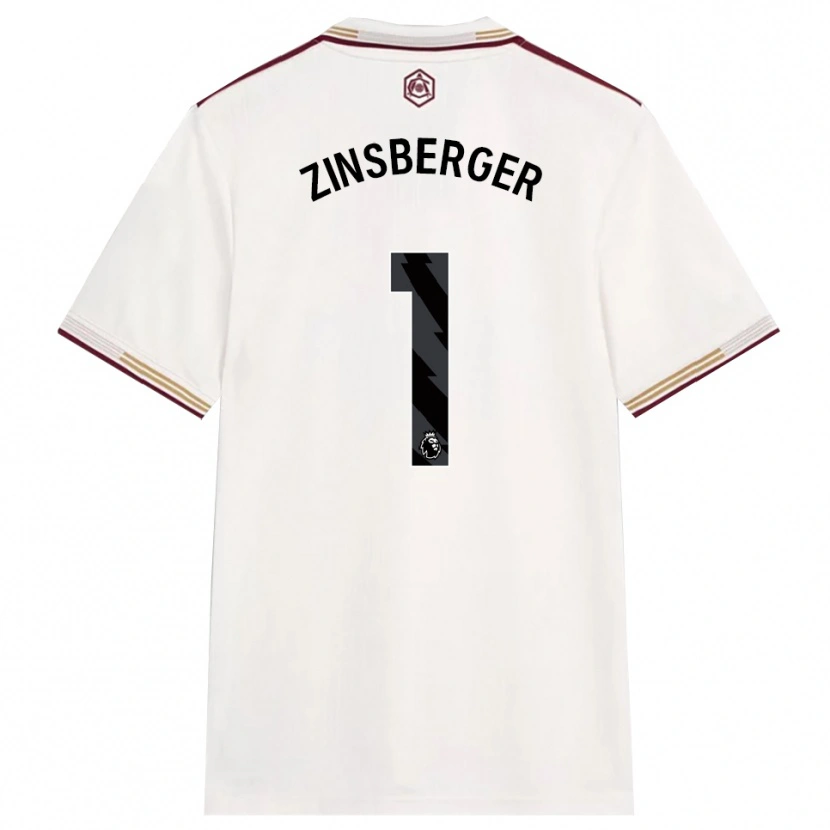 Danxen Mujer Camiseta Manuela Zinsberger #1 Blanco Roto Borgoña Equipación Tercera 2025/26 La Camisa