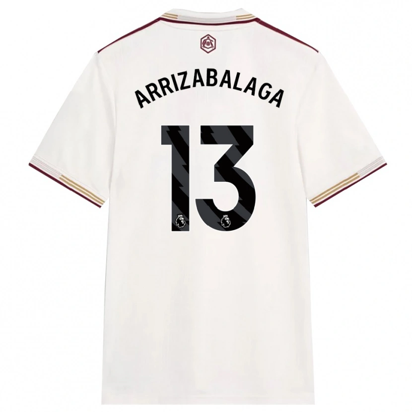 Danxen Mujer Camiseta Kepa Arrizabalaga #13 Blanco Roto Borgoña Equipación Tercera 2025/26 La Camisa