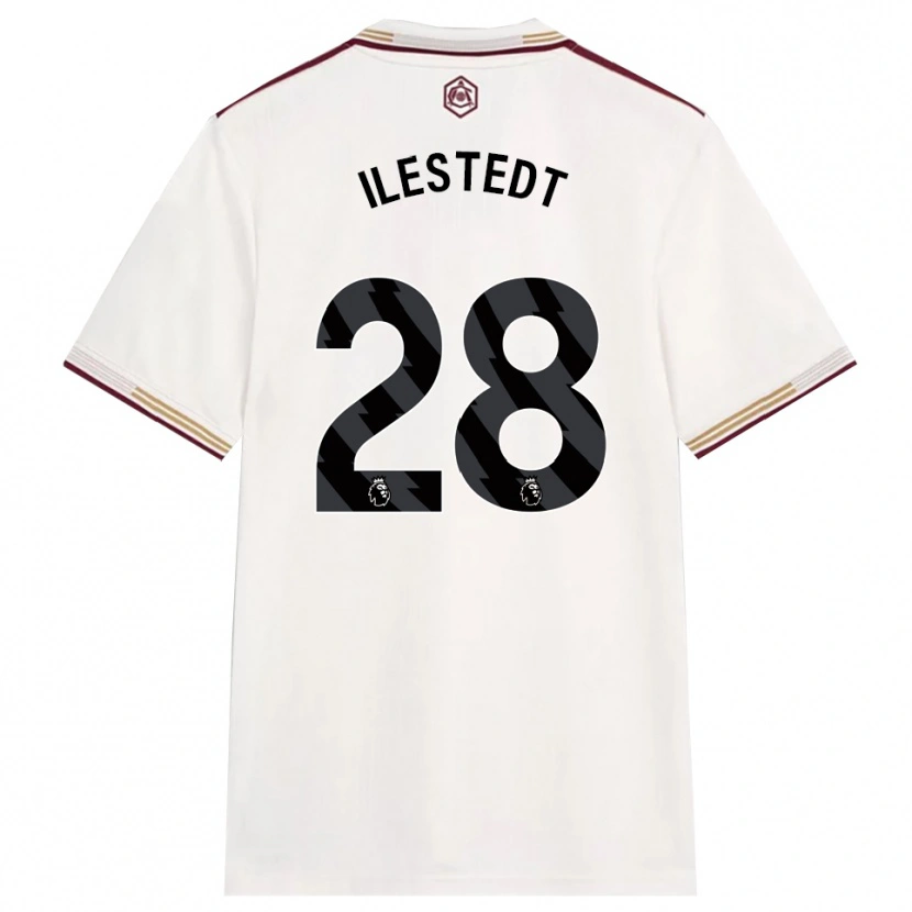 Danxen Mujer Camiseta Amanda Ilestedt #28 Blanco Roto Borgoña Equipación Tercera 2025/26 La Camisa